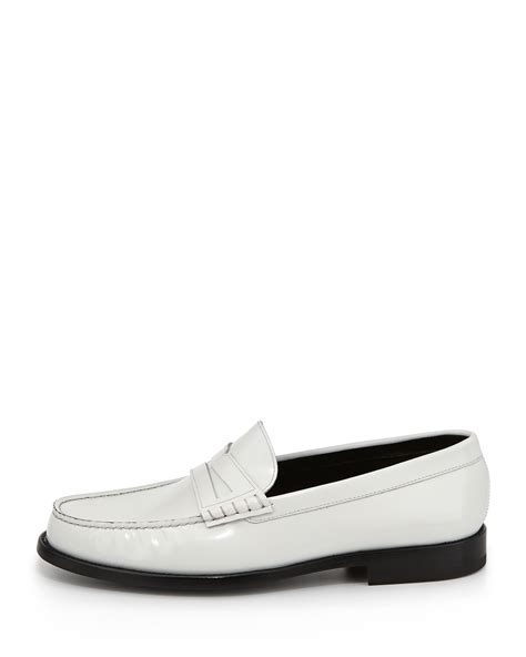 ysl white loafer|farfetch st laurent loafers.